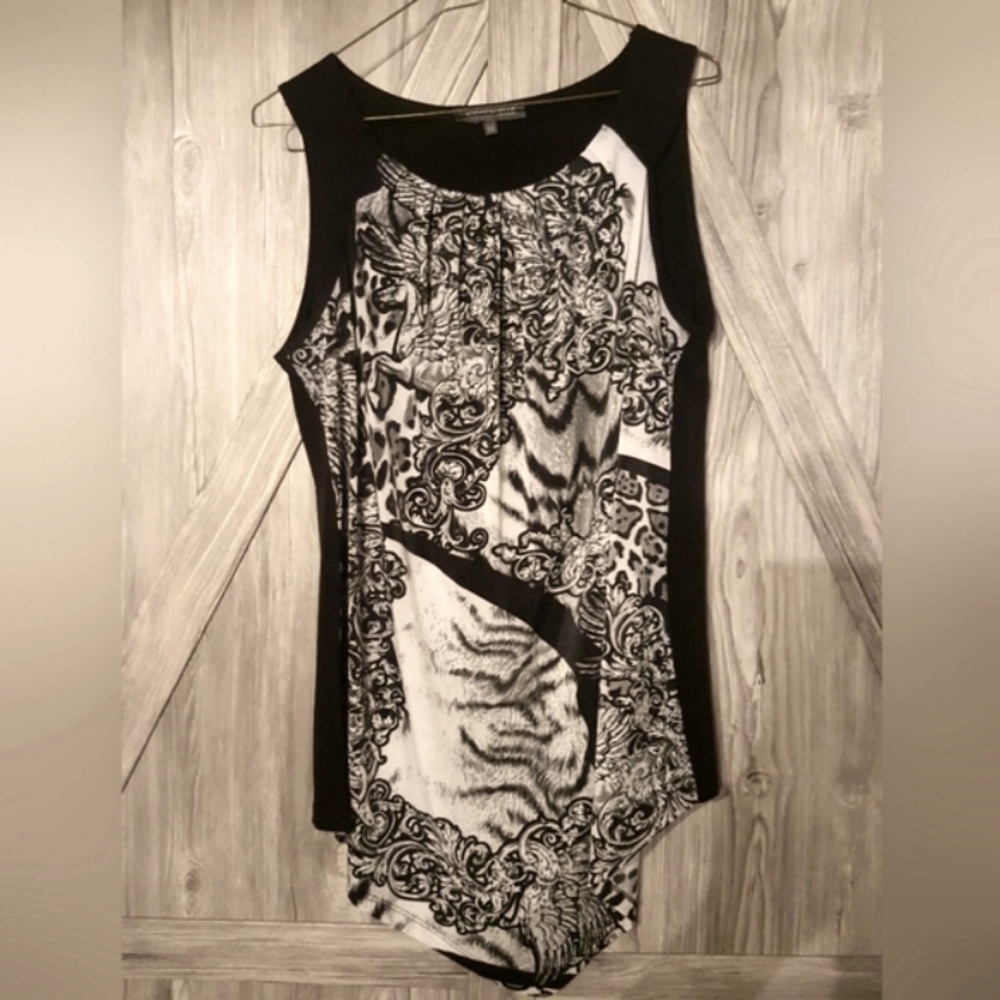 Addition Elle Black & White Sleeveless Tunic Top 16